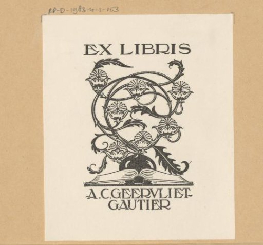 Ex libris of A.C. Geervliet-Gautier