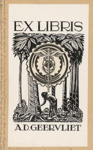 Design drawing for the ex libris of A.D. Geervliet