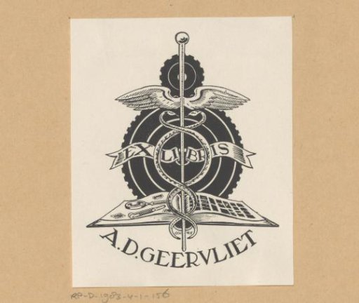 Ex libris of A.D. Geervliet