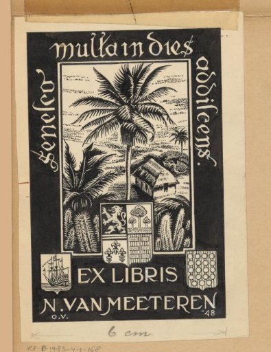 Design drawing for an ex libris of N. van Meeteren