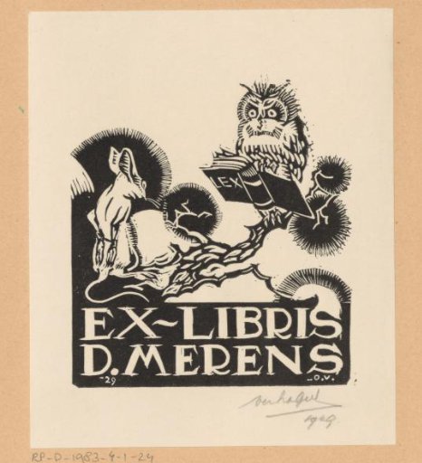 Ex libris of D. Merens