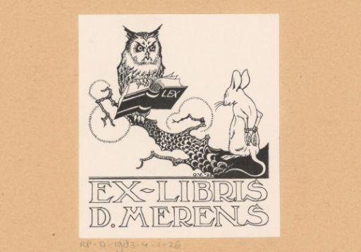Ex libris of D. Merens