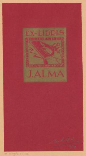 Ex libris of J. Alma