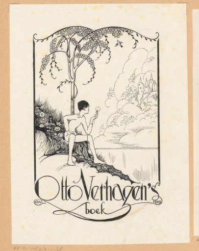 Design for an ex libris of Otto Verhagen (II)