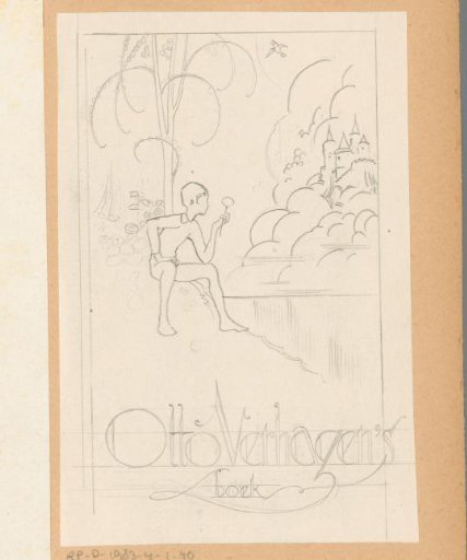 Design for an ex libris of Otto Verhagen (II)