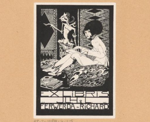 Ex libris of J.L.H. Ferwerda and L. Ferwerda-Richard