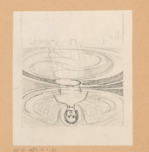 Design drawing for an ex libris of Theo Bosloper