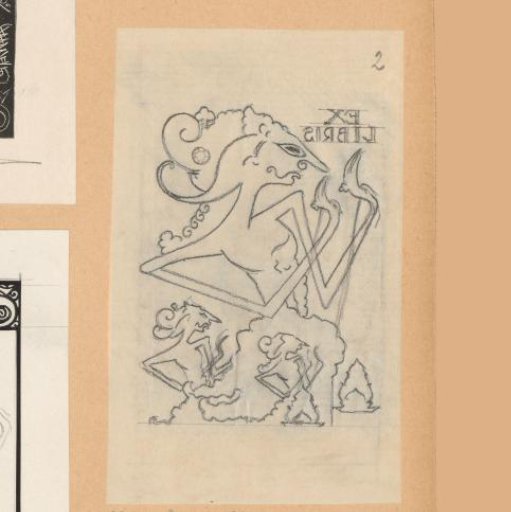 Design drawing for an ex libris of G. Takens