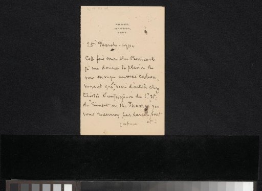 Letter to Gustave Bourcard