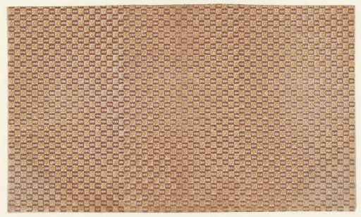 Sheet with checkerboard pattern of zigzag and star motif