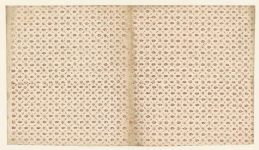 Sheet with alternating scatter pattern of circle surrounded by dots and leaf motif