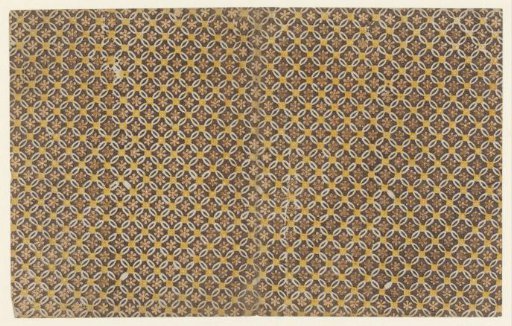 Sheet with pattern of linked rings with a cut-out rosette