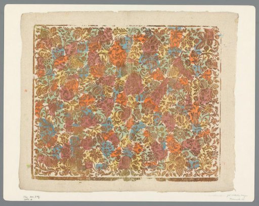 Sheet with Vines with Flowers and Fruits