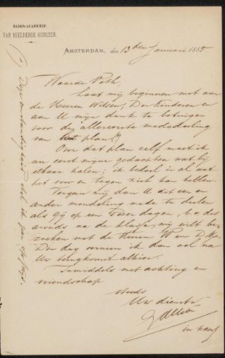 Letter to Jan Veth