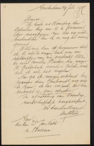 Letter to Jan Veth