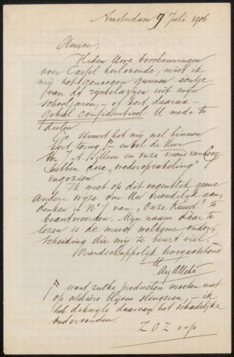 Letter to Jan Veth