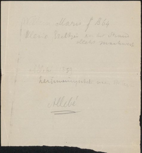 Note from the Jan Veth Archive