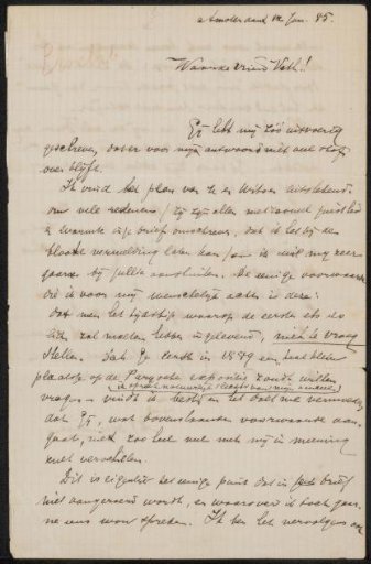 Letter to Jan Veth