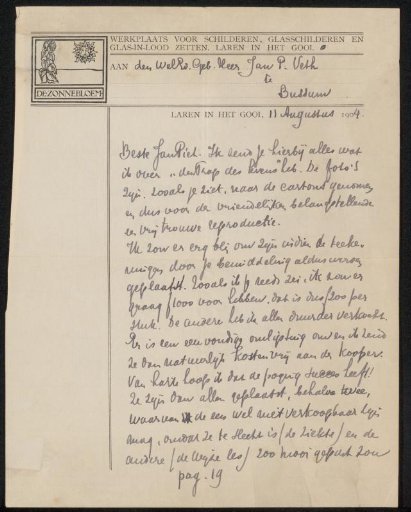 Letter to Jan Veth