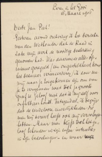 Letter to Jan Veth