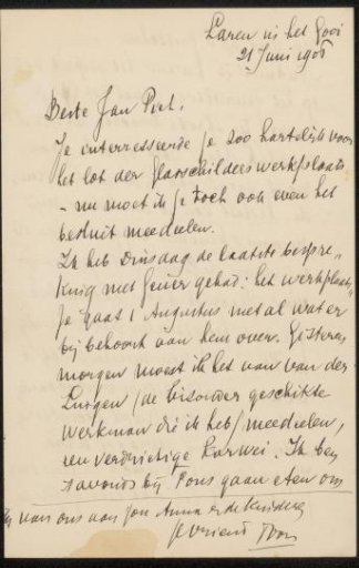 Letter to Jan Veth