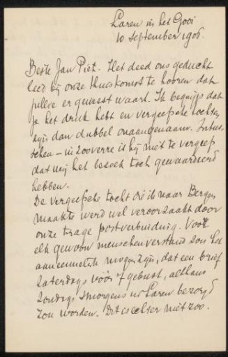 Letter to Jan Veth