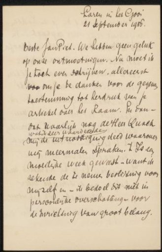 Letter to Jan Veth