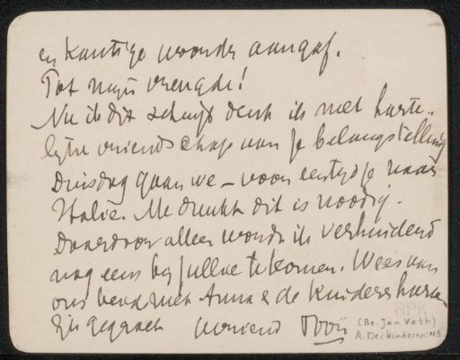Letter to Jan Veth