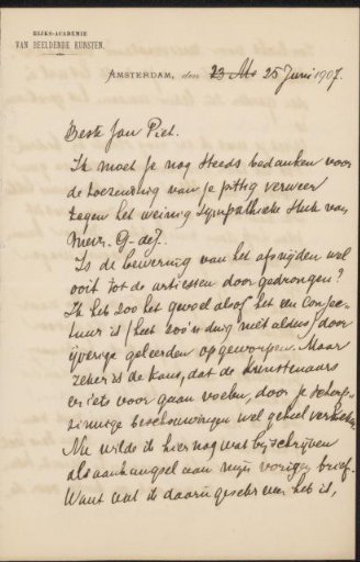 Letter to Jan Veth