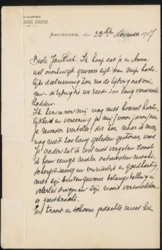 Letter to Jan Veth
