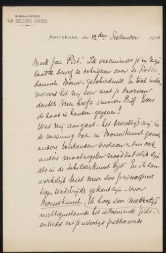 Letter to Jan Veth