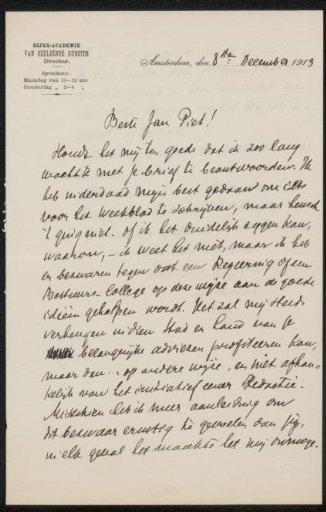 Letter to Jan Veth