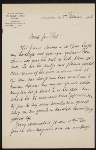 Letter to Jan Veth