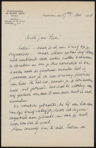 Letter to Jan Veth