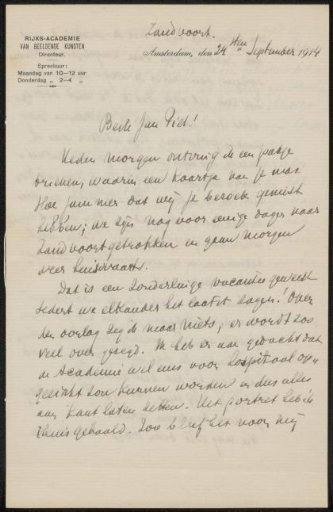 Letter to Jan Veth