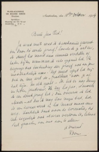 Letter to Jan Veth