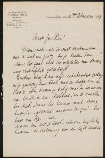 Letter to Jan Veth