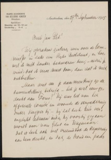 Letter to Jan Veth