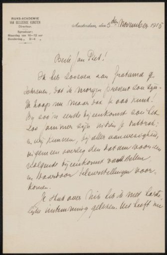 Letter to Jan Veth