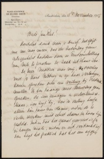 Letter to Jan Veth