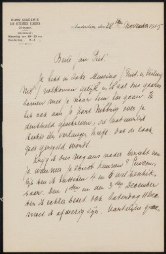 Letter to Jan Veth