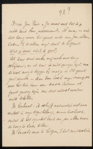 Letter to Jan Veth