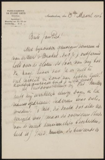 Letter to Jan Veth