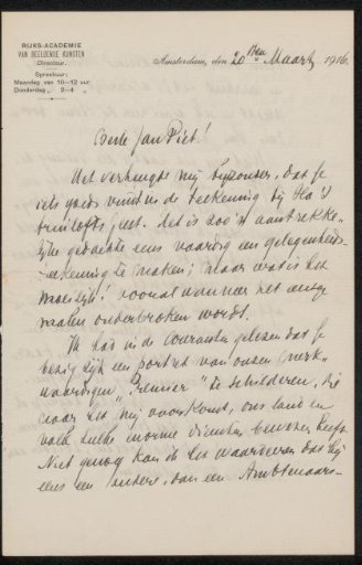 Letter to Jan Veth