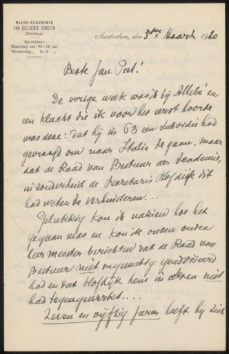 Letter to Jan Veth