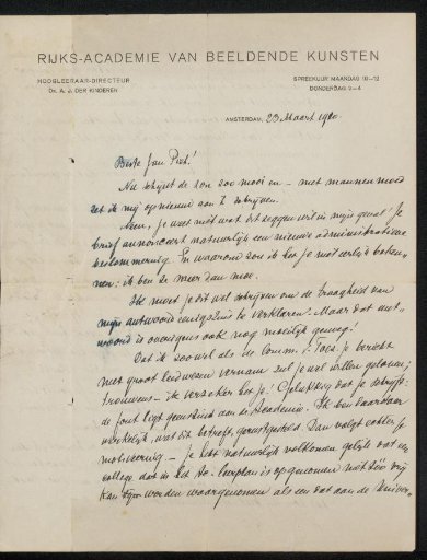 Letter to Jan Veth
