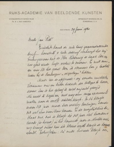 Letter to Jan Veth