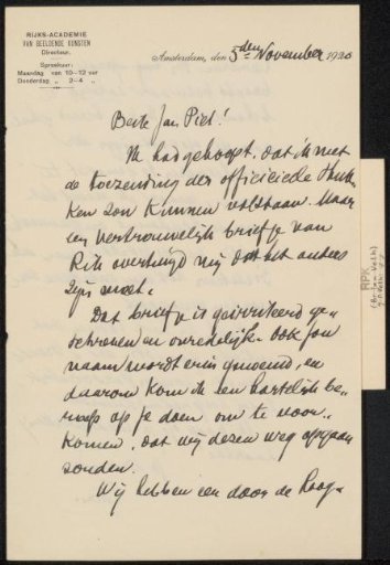 Letter to Jan Veth