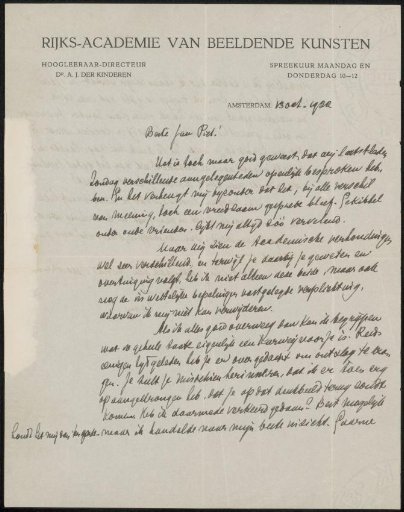 Letter to Jan Veth