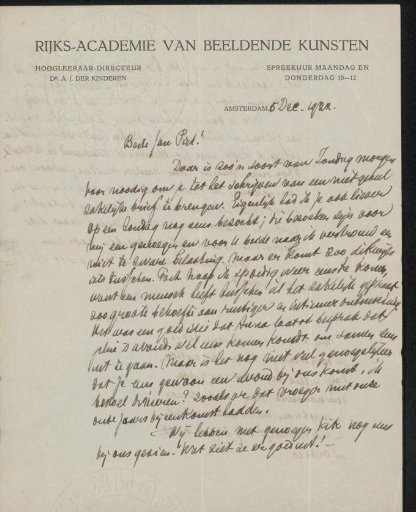 Letter to Jan Veth